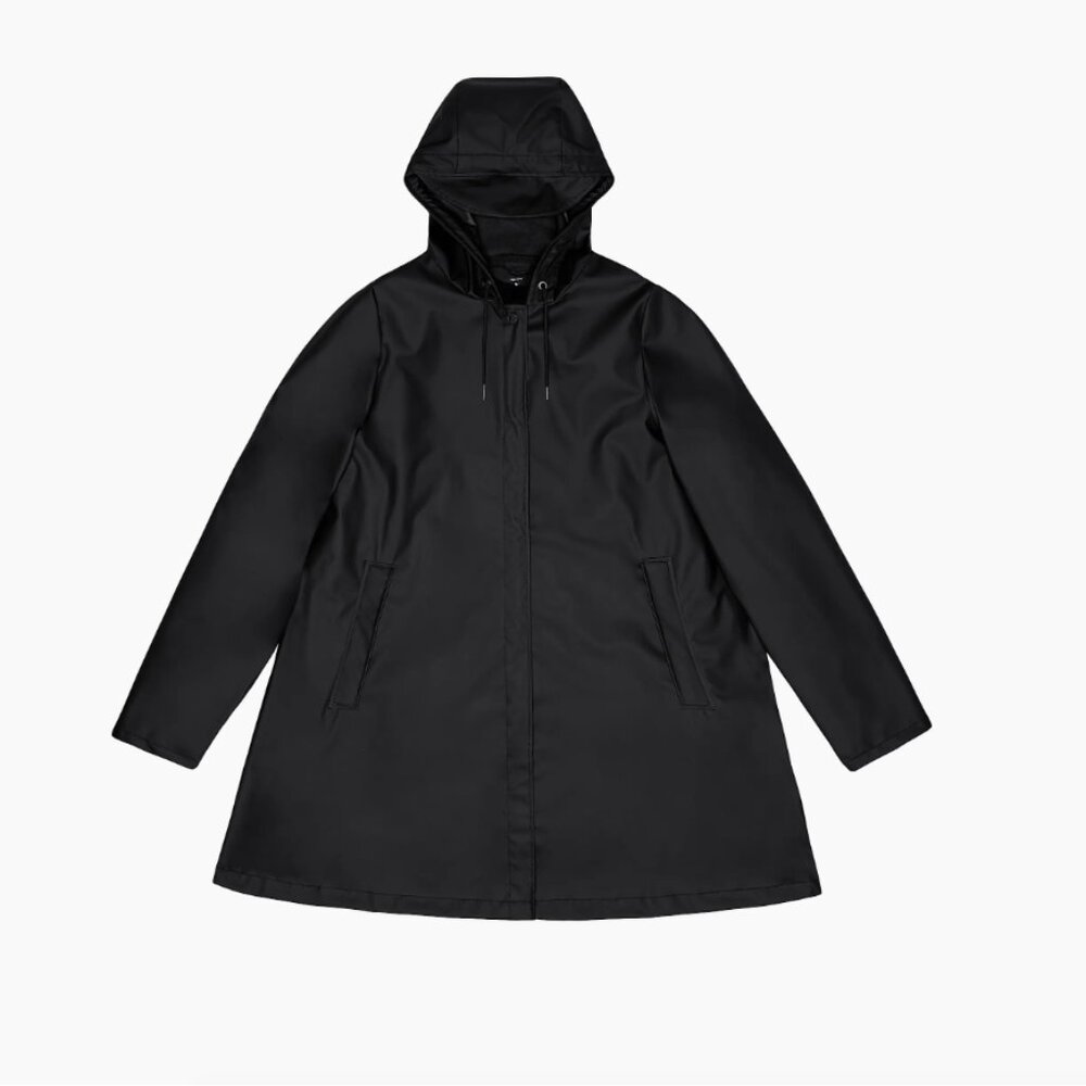 RAINS A-Line Rain Jacket in Black XL - Picture 6 of 16